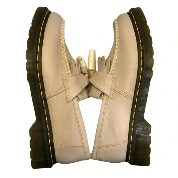 Dr. Martens Adrian Leather Tassle Loafers NWT/NWB | Vintage Taupe - Size 10 - Picture 13 of 14